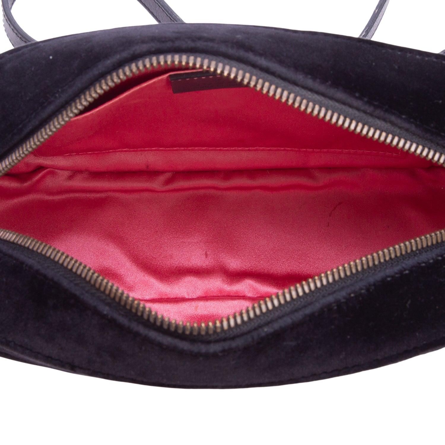 Gucci Black Velvet GG Marmont Matelasse Small Camera Bag