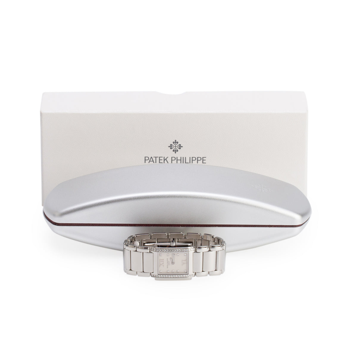 Patek Philippe Stainless Steel Diamond Bezel Twenty-4  Watch Timeless White Diamond Dial w/ Box