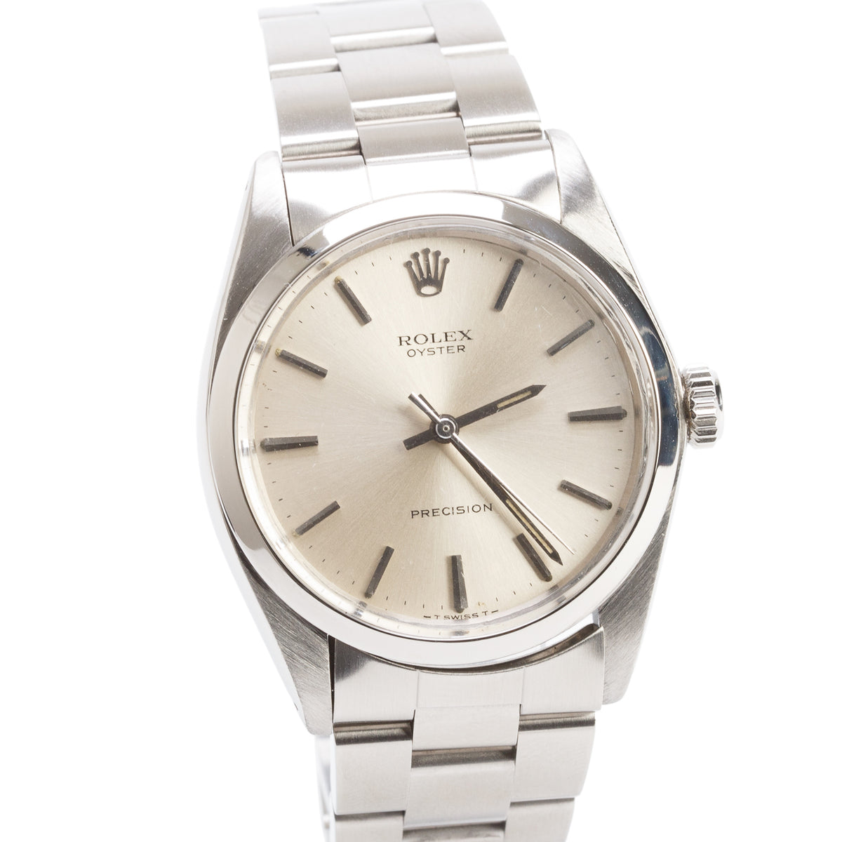 Rolex Stainless Steel Oyster Precision 34 MM Manual Watch Silver Dial 6426