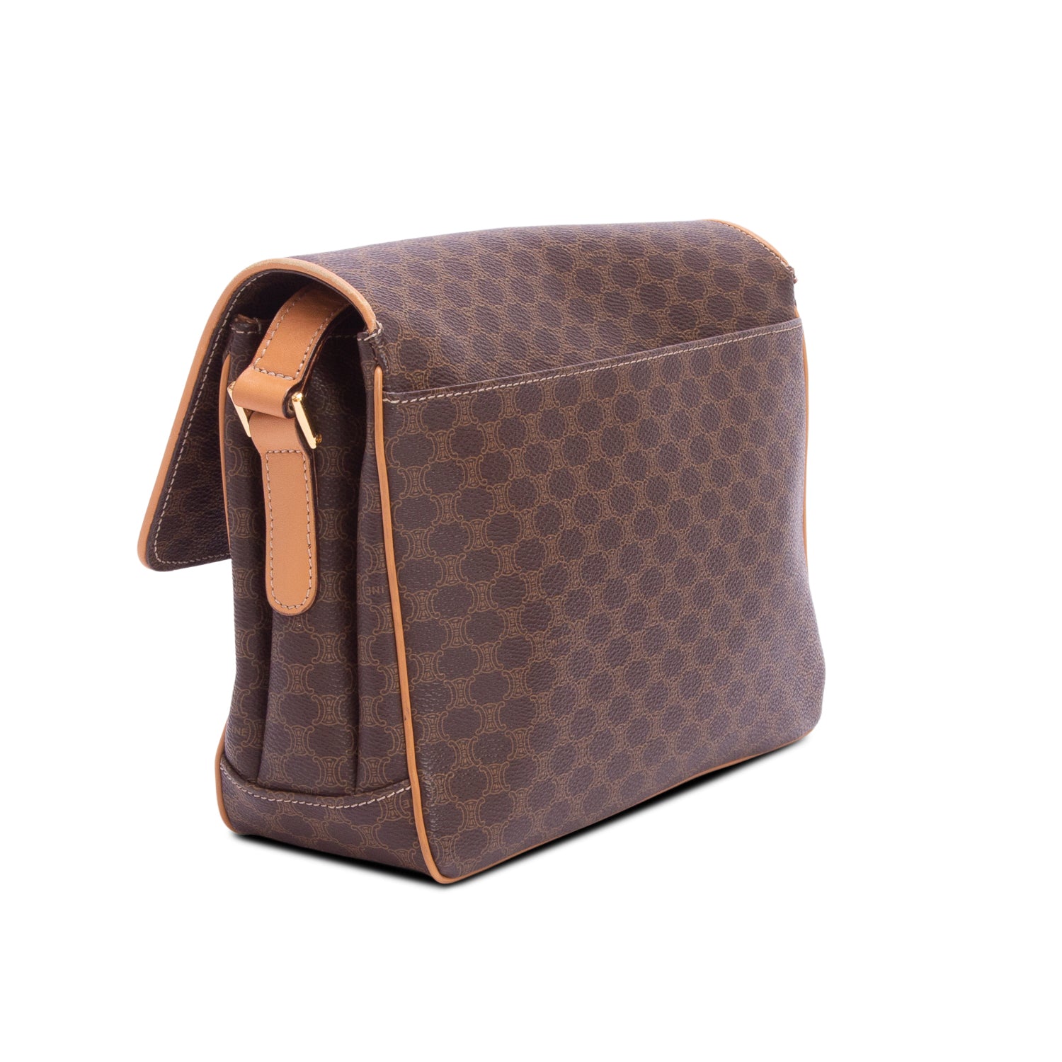 Celine Vintage Brown Macadam Shoulder Bag