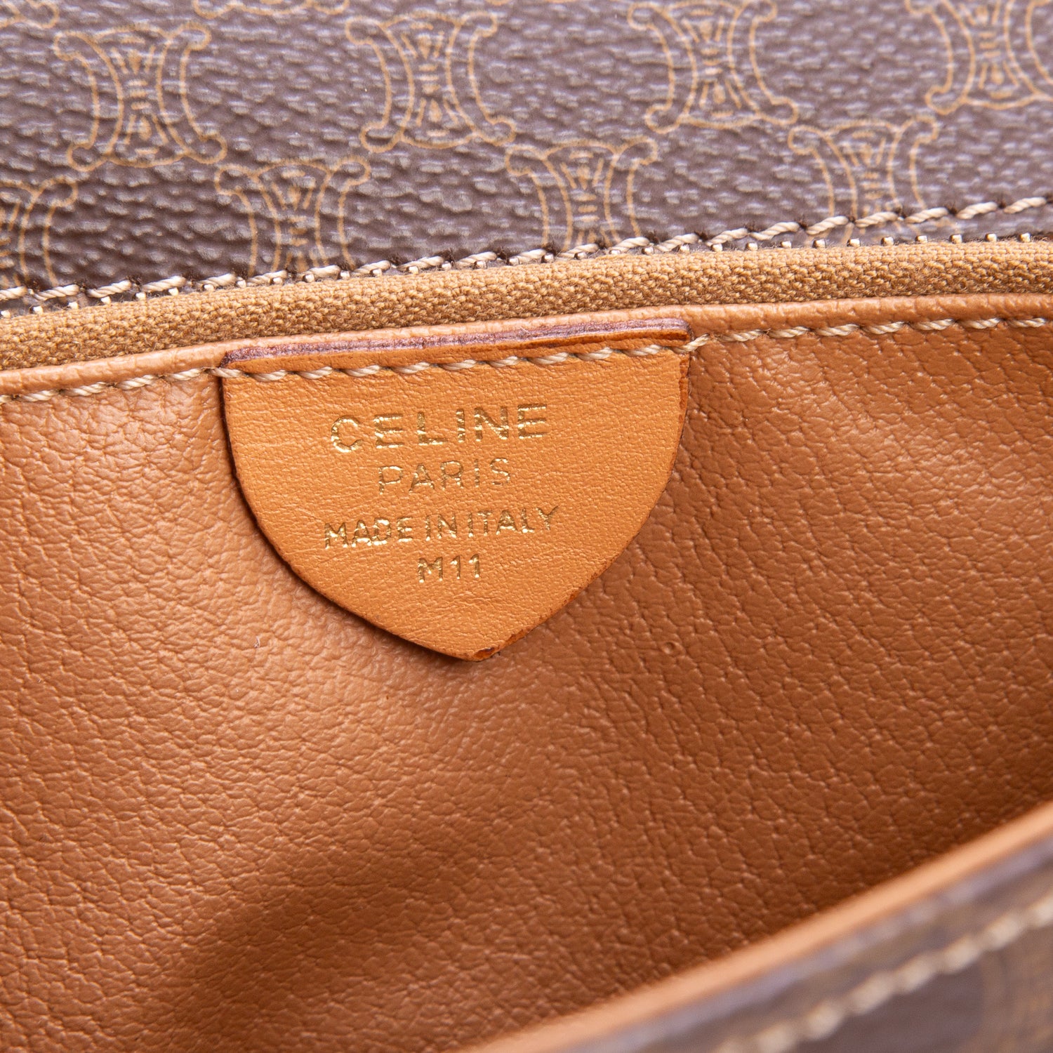 Celine Vintage Brown Macadam Shoulder Bag