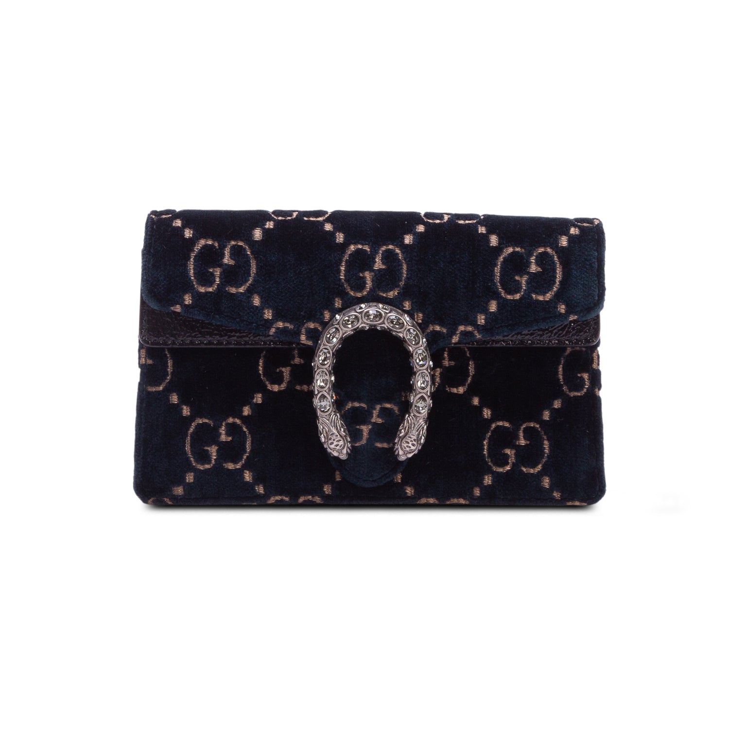 Gucci Blue Velvet GG Monogram Super Mini Dionysus Shoulder Bag w/ Box