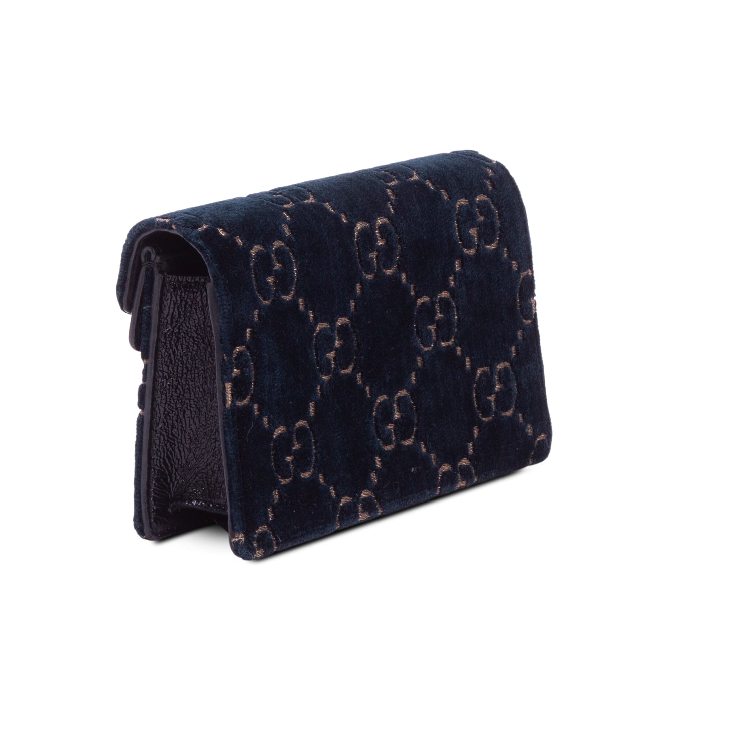 Gucci Blue Velvet GG Monogram Super Mini Dionysus Shoulder Bag w/ Box