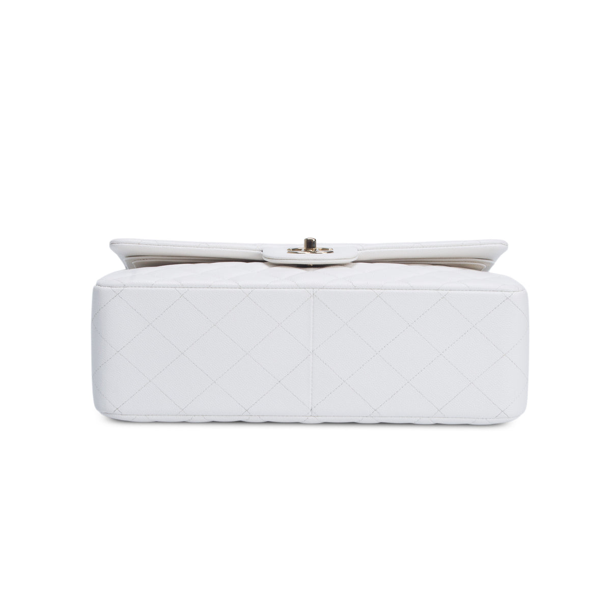 Chanel White Caviar Jumbo Classic Double Flap Bag