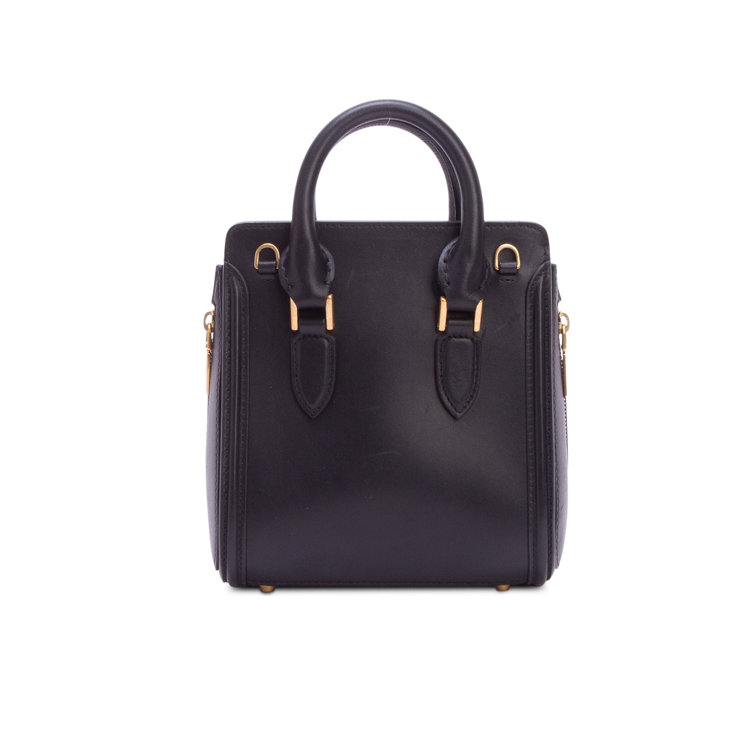 Alexander McQueen Black Calfskin Heroine Mini Top Handle
