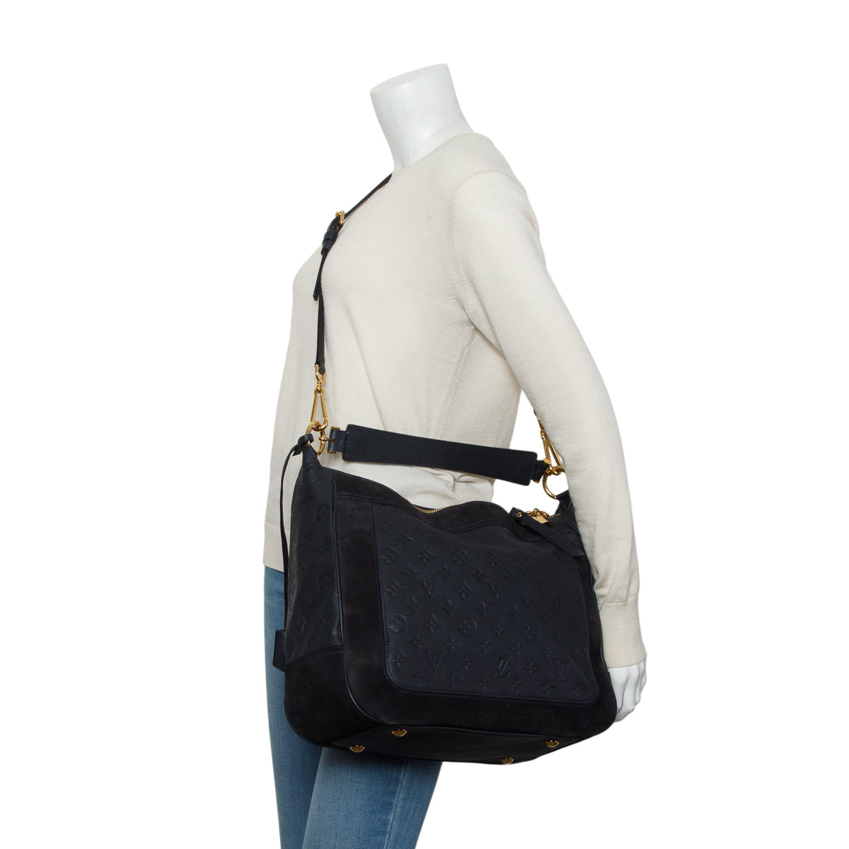 Louis Vuitton Black Empreinte Suede Audacieuse MM w/ Strap