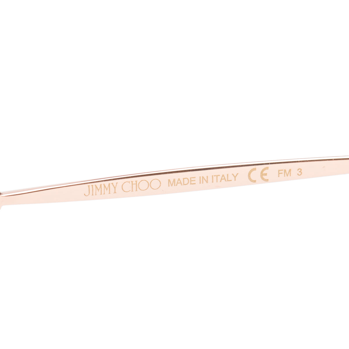 Jimmy Choo Vina/G/SK Leather Rose Gold Plated Metal Aviator Sunglasses