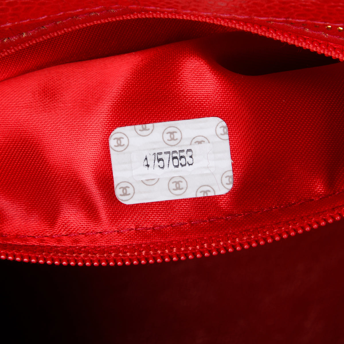 Chanel Red Quilted Caviar Leather Mini Tote w/ Authenticity Card