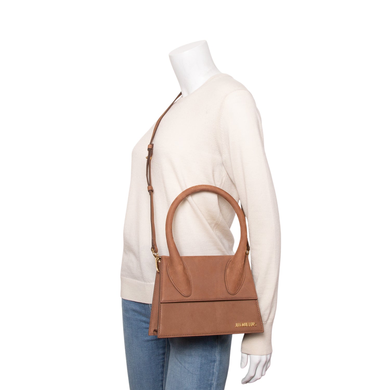Jacquemus Brown Suede Le Grand Chiquito Bag w/ Strap