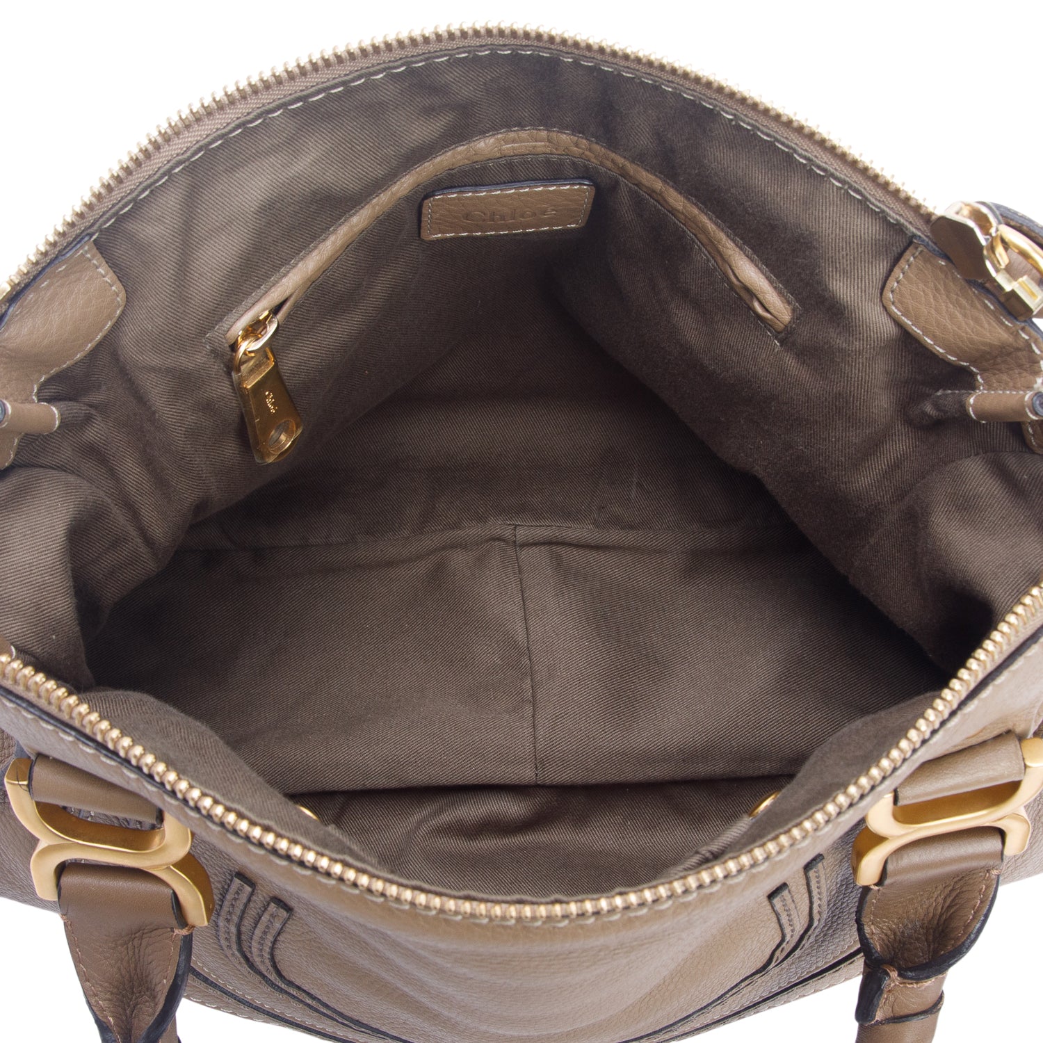 Chloe Brown Calfskin Leather Medium Marcie Shoulder Bag w/ Strap