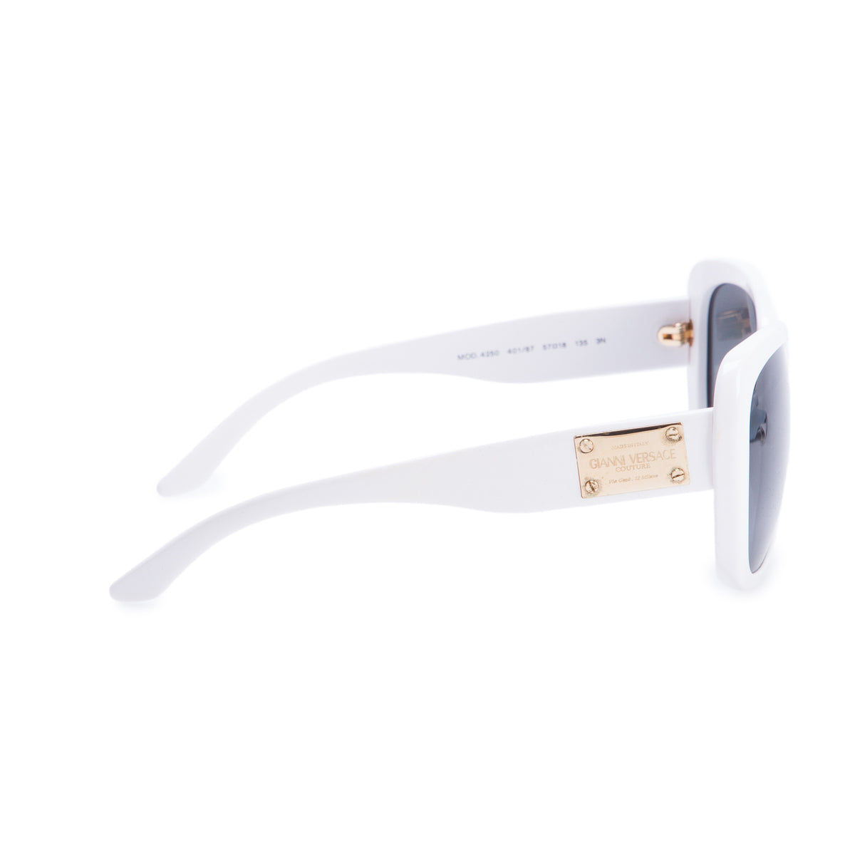 Versace MOD.4250 White Acetate Logo Plaque Square Sunglasses w/ Case