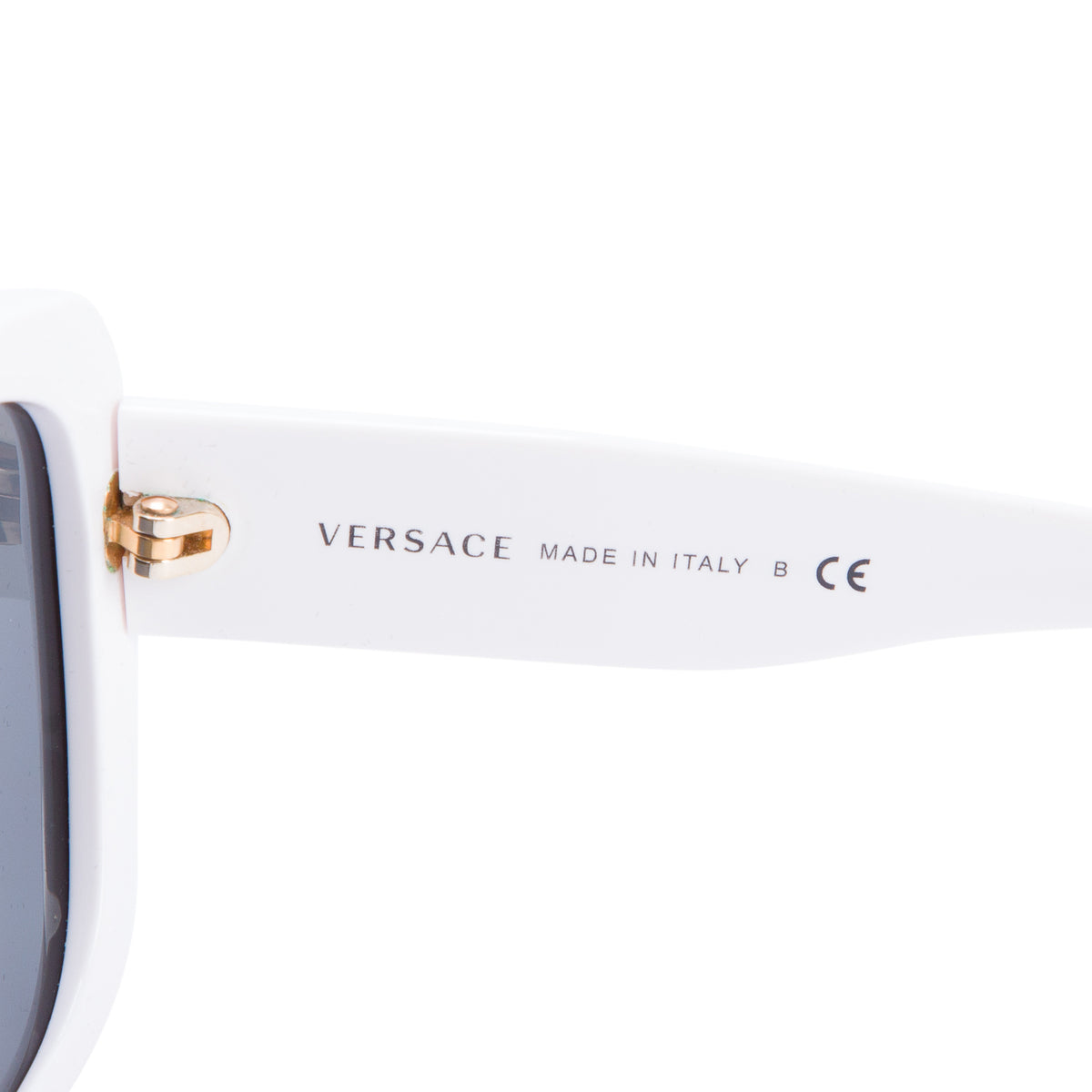 Versace MOD.4250 White Acetate Logo Plaque Square Sunglasses w/ Case