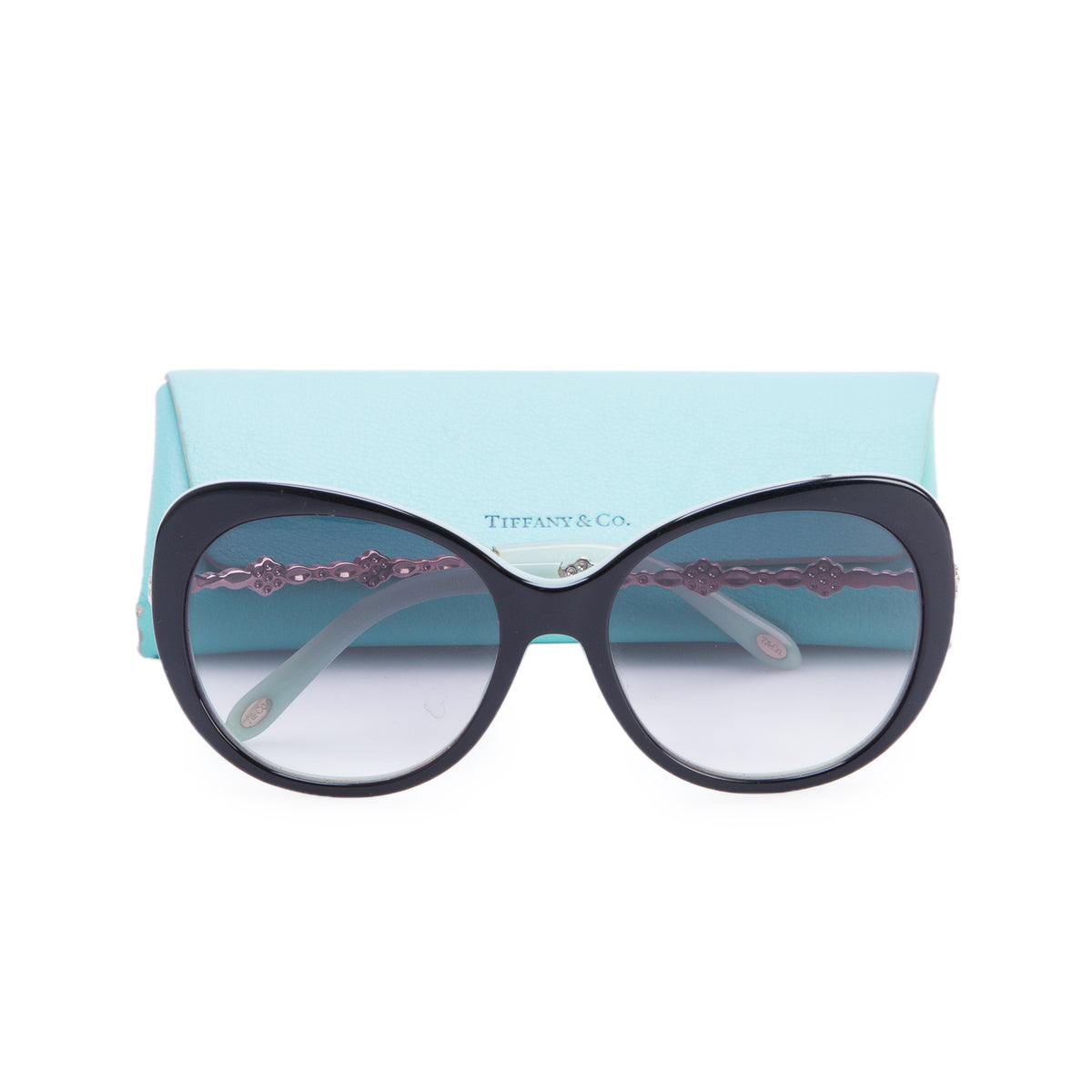 Tiffany & Co. TF4053-B Black/Blue Crystal  Gradient Cat Eye Sunglasses