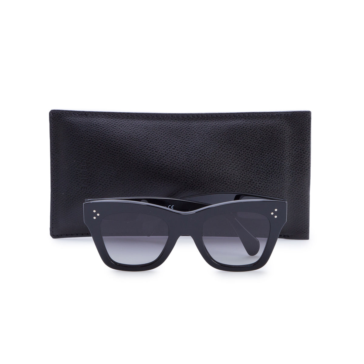 Celine CL4004IN Black Acetate Cat Eye Sunglasses w/ Case