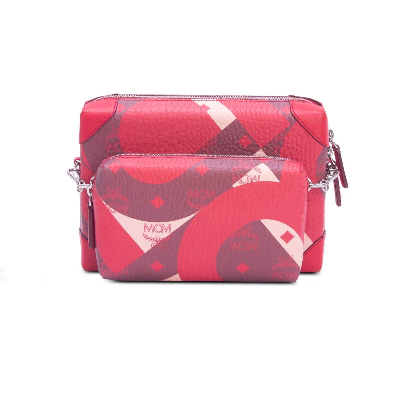 MCM Red Printed Visetos Klassik Multifunction Crossbody Bag