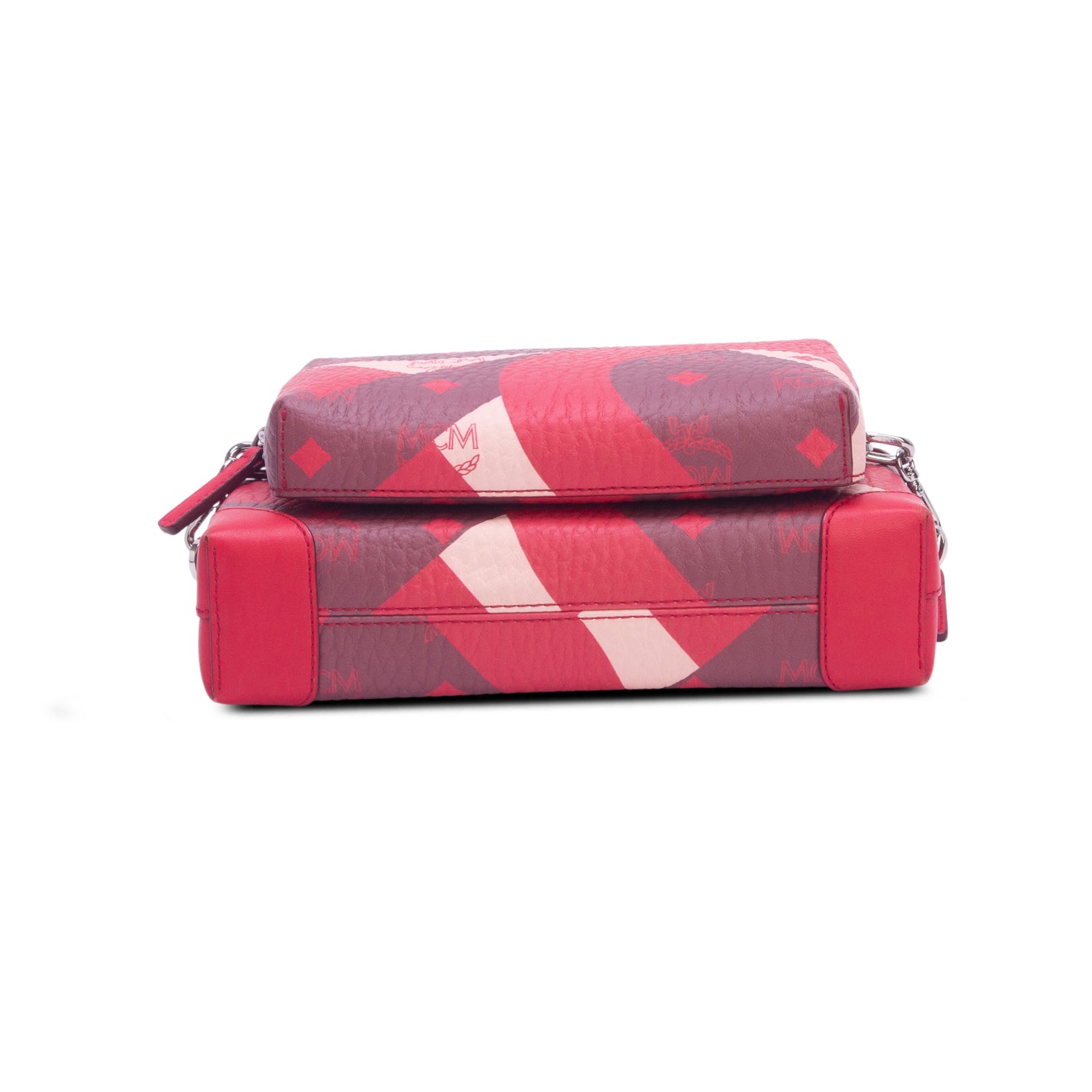 MCM Red Printed Visetos Klassik Multifunction Crossbody Bag