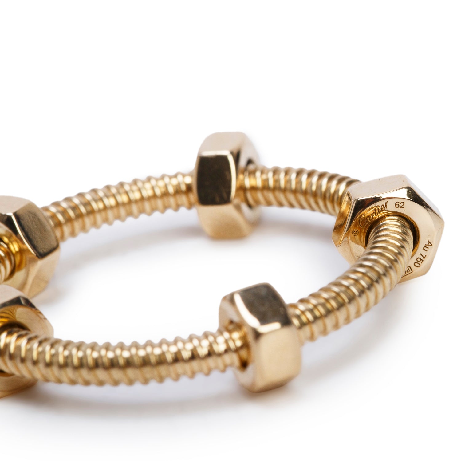 Cartier 18k Yellow Gold Ecrou de Cartier Ring, Size 62 10