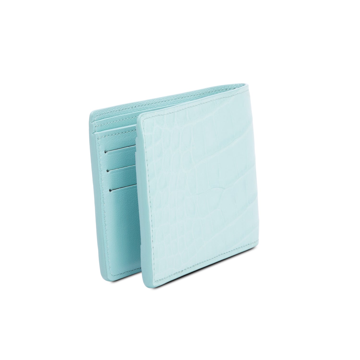 Louis Vuitton Light Blue Lagoon Alligator Multiple Wallet w/ Box