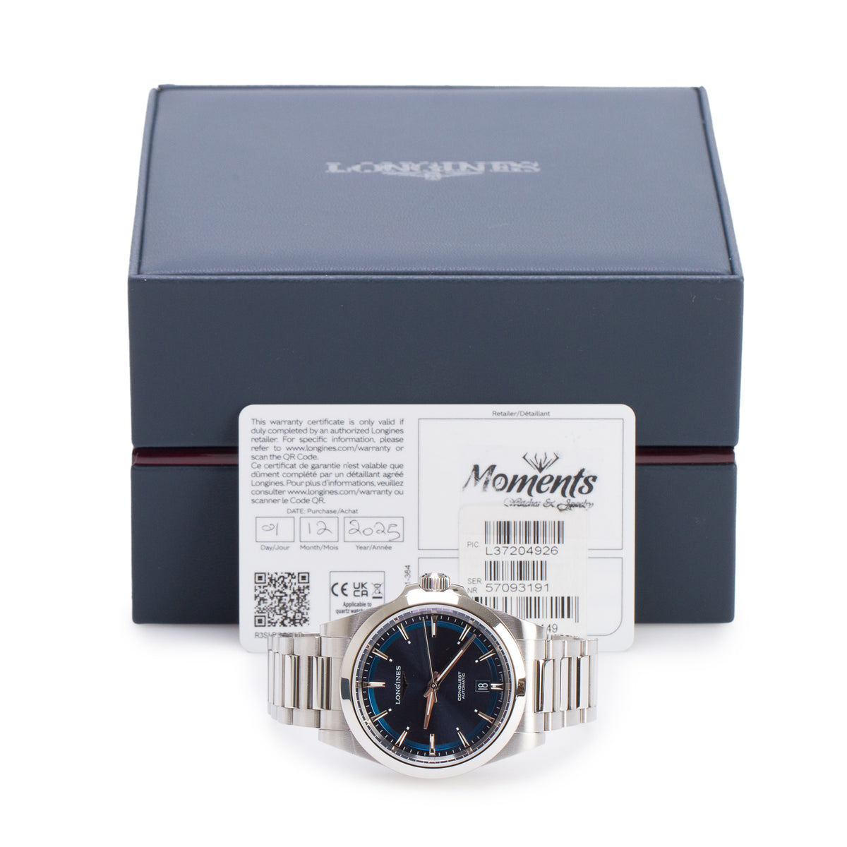 Longines 2025 Stainless Steel Conquest 38 MM Automatic Watch Blue Dial w/ Box & Papers