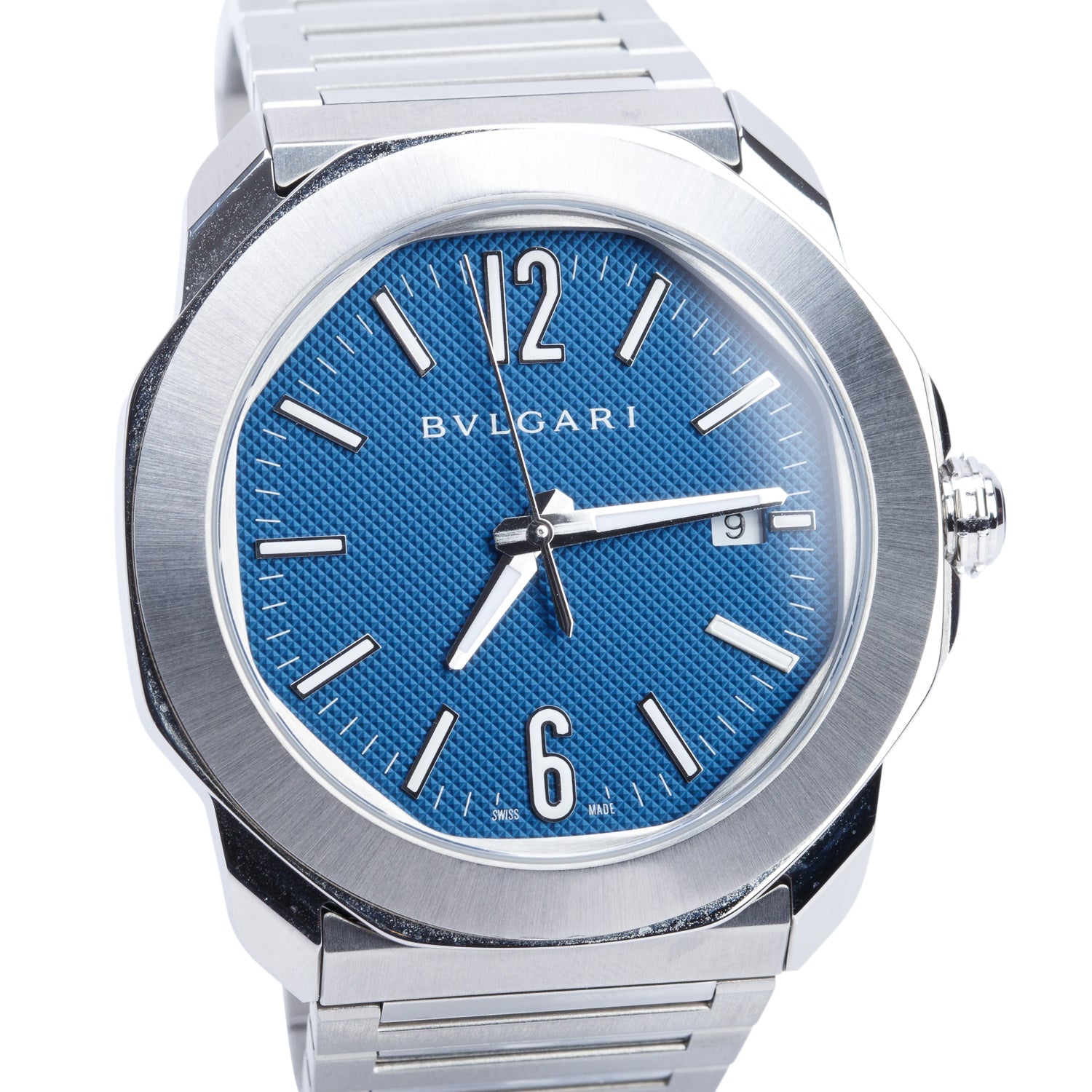 BVLGARI 2025 Stainless Steel Octo Roma 41 MM Automatic Watch Blue Dial w/ Box & Papers