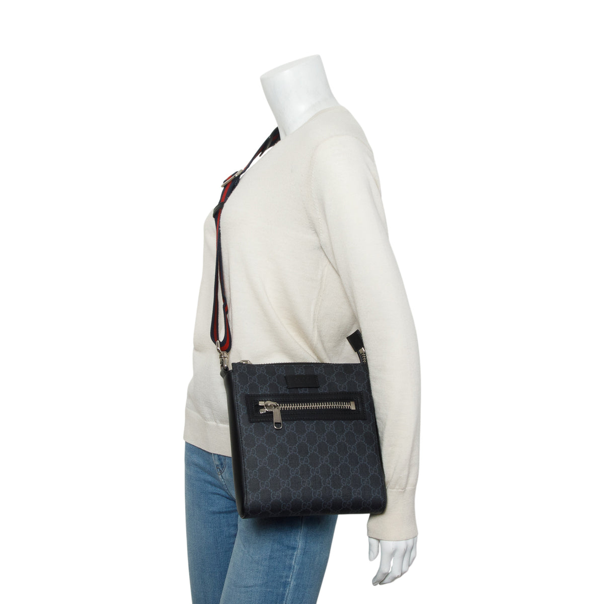 Gucci Black GG Supreme Small Messenger Bag