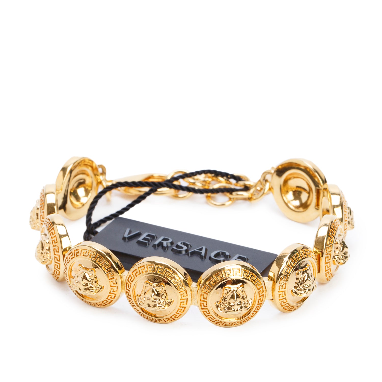 Versace Gold-Plated Tribute Medusa Station Bracelet w/ Box