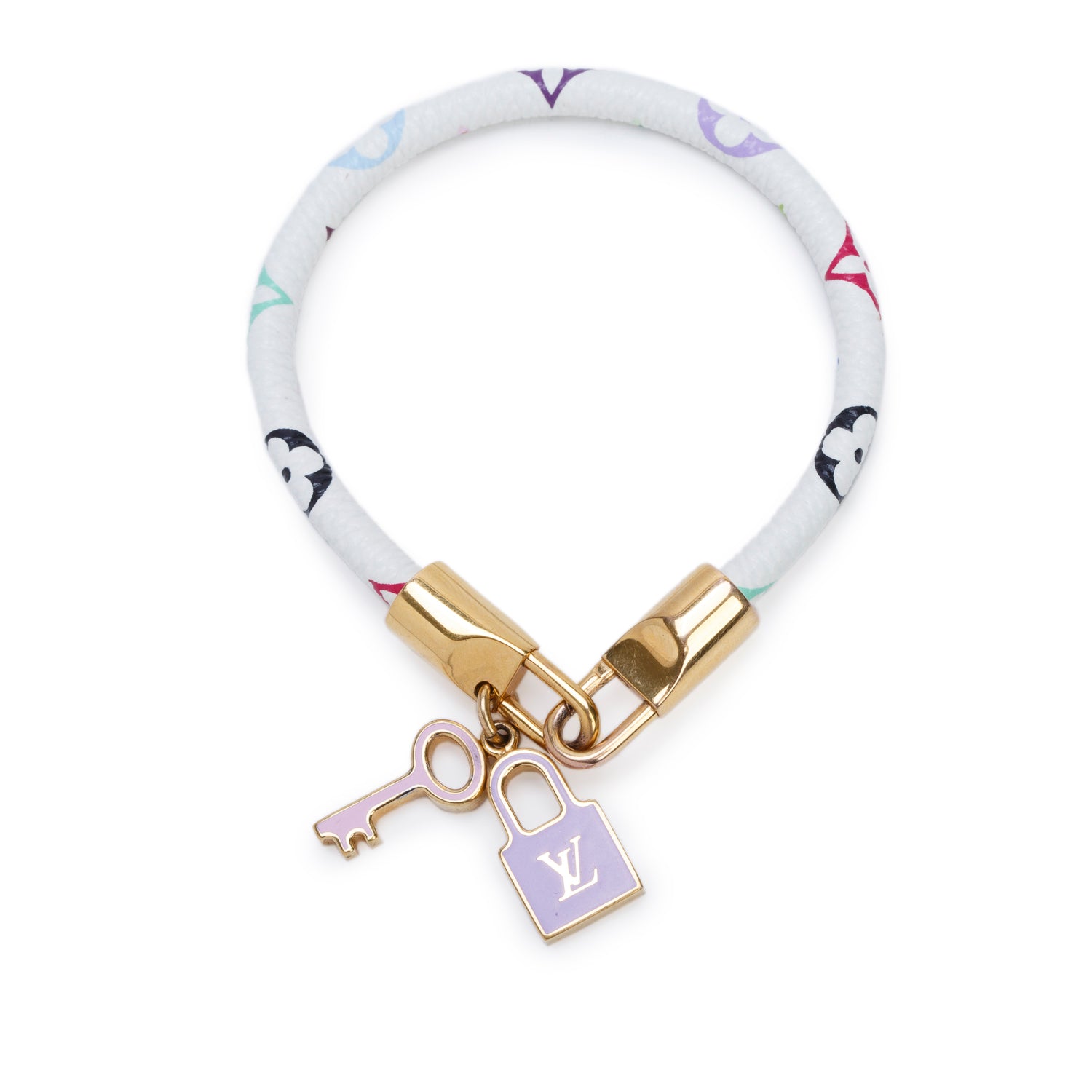 Louis Vuitton White Monogram Multicolore Canvas Luck It Bracelet