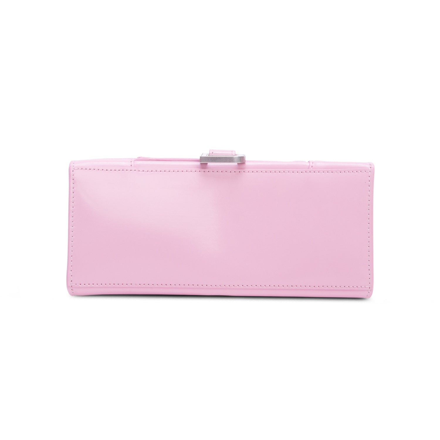 Balenciaga Pink Shiny Box Calfskin Leather Small Hourglass Top Handle Bag w/ Strap