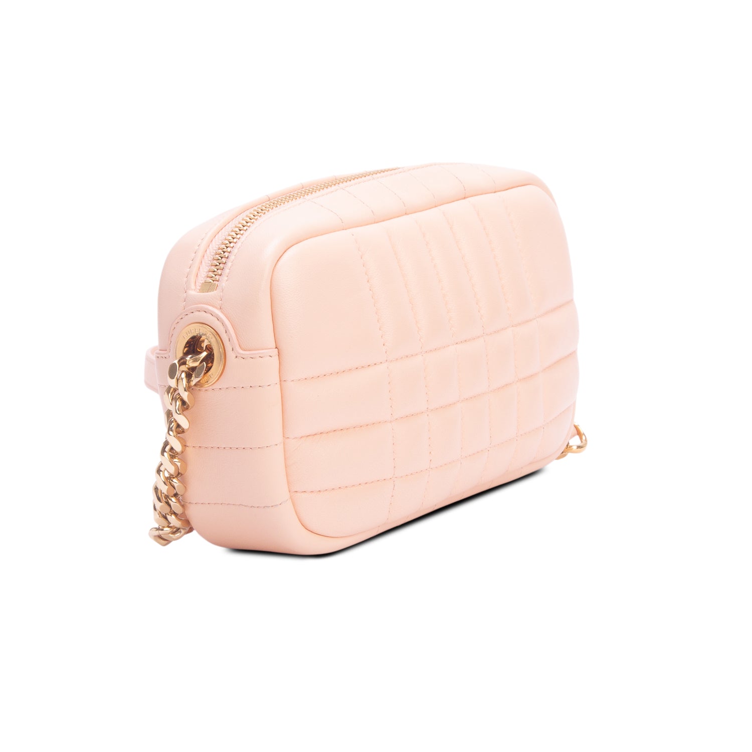 Burberry Pink Calfskin Quilted Small Lola Camera Bag