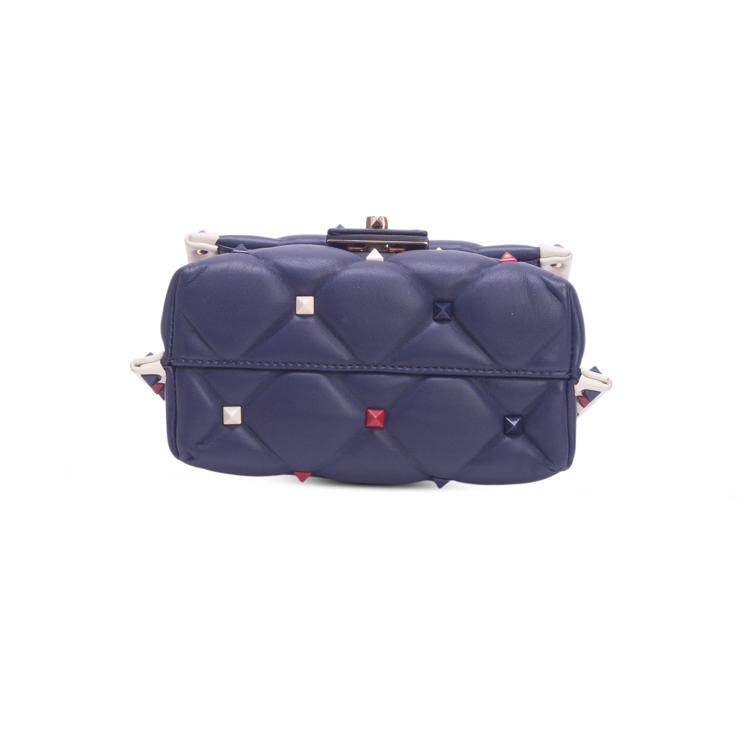 Valentino Navy Nappa Mini Candy Stud Top Handle Bag w/ Strap