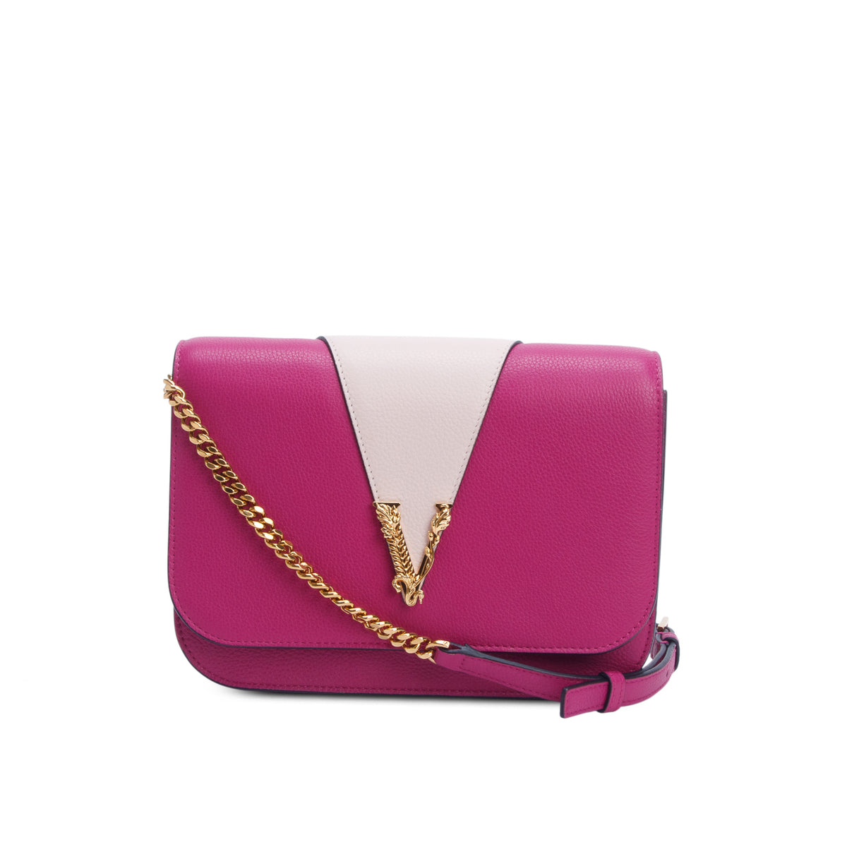 Versace Pink Calfskin Virtus Crossbody Bag