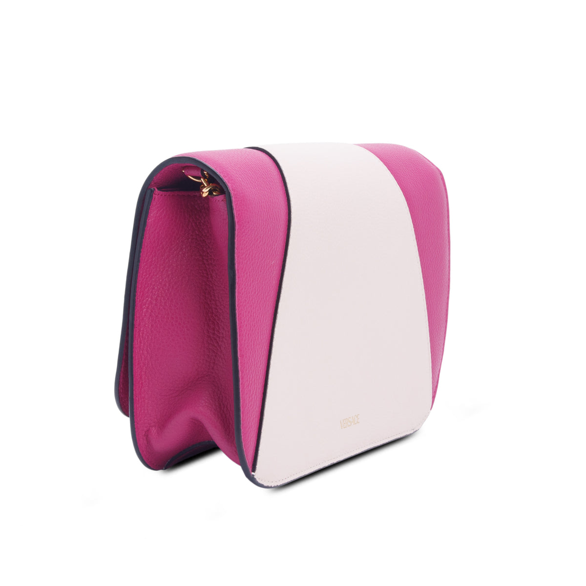 Versace Pink Calfskin Virtus Crossbody Bag