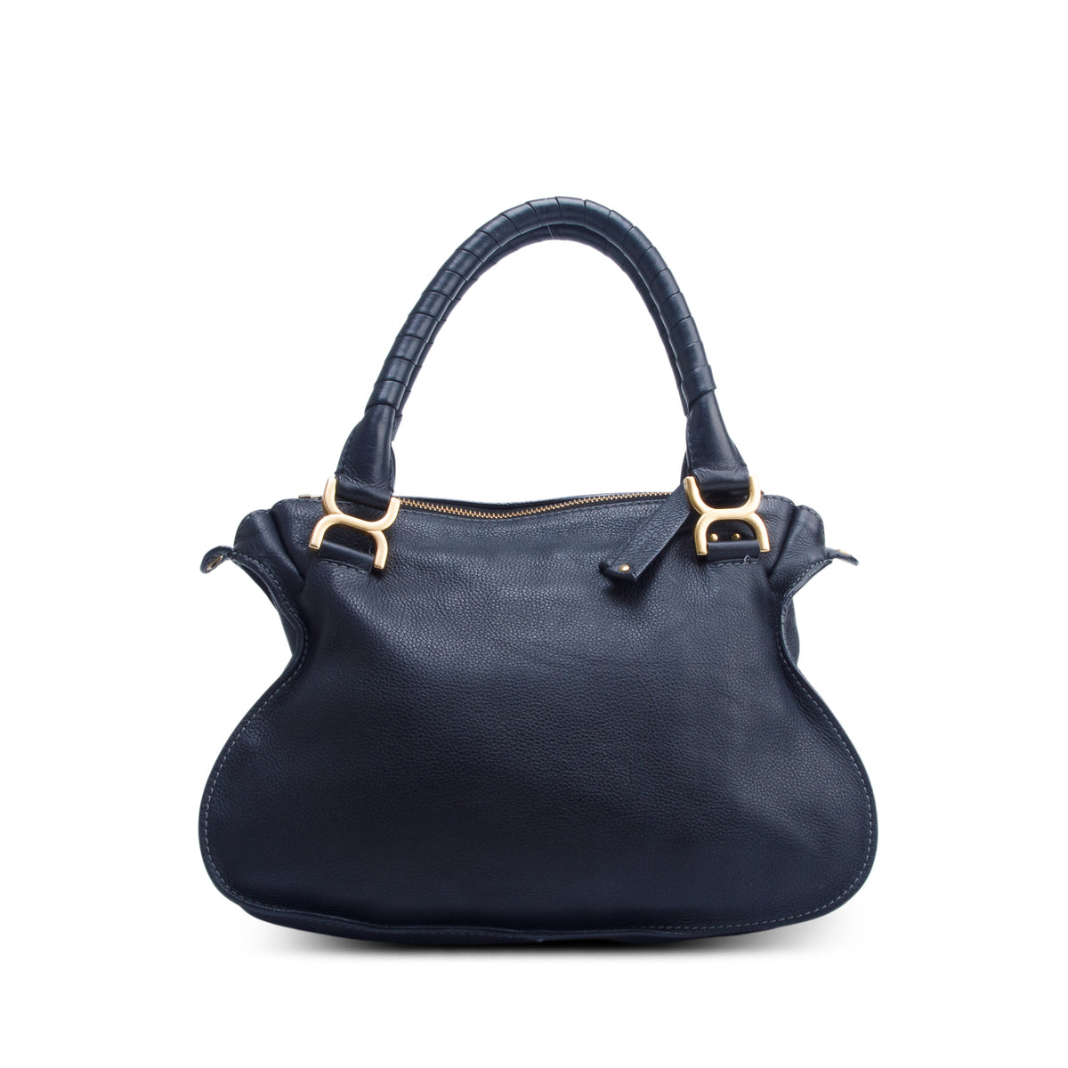 Chloe Black Calfskin Leather Medium Marcie Shoulder Bag w/ Strap
