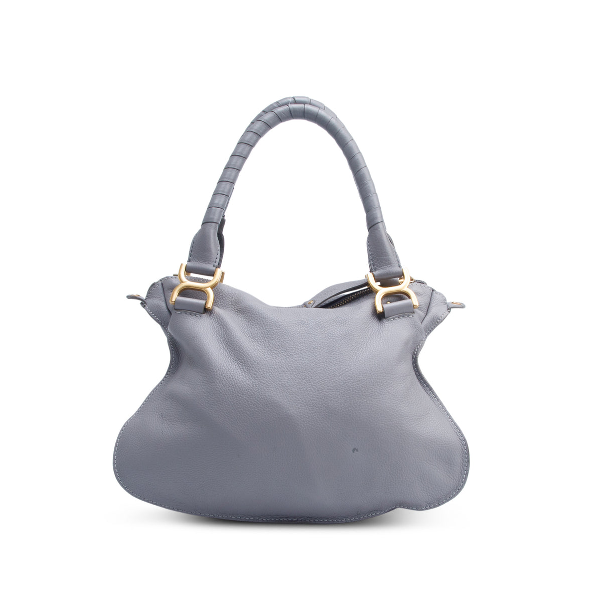 Chloe Grey Calfskin Leather Medium Marcie Shoulder Bag w/ Strap