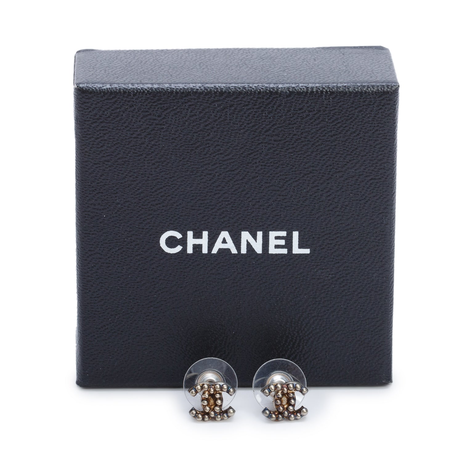 Chanel Gold Plated Mini CC Stud Earrings w/ Box