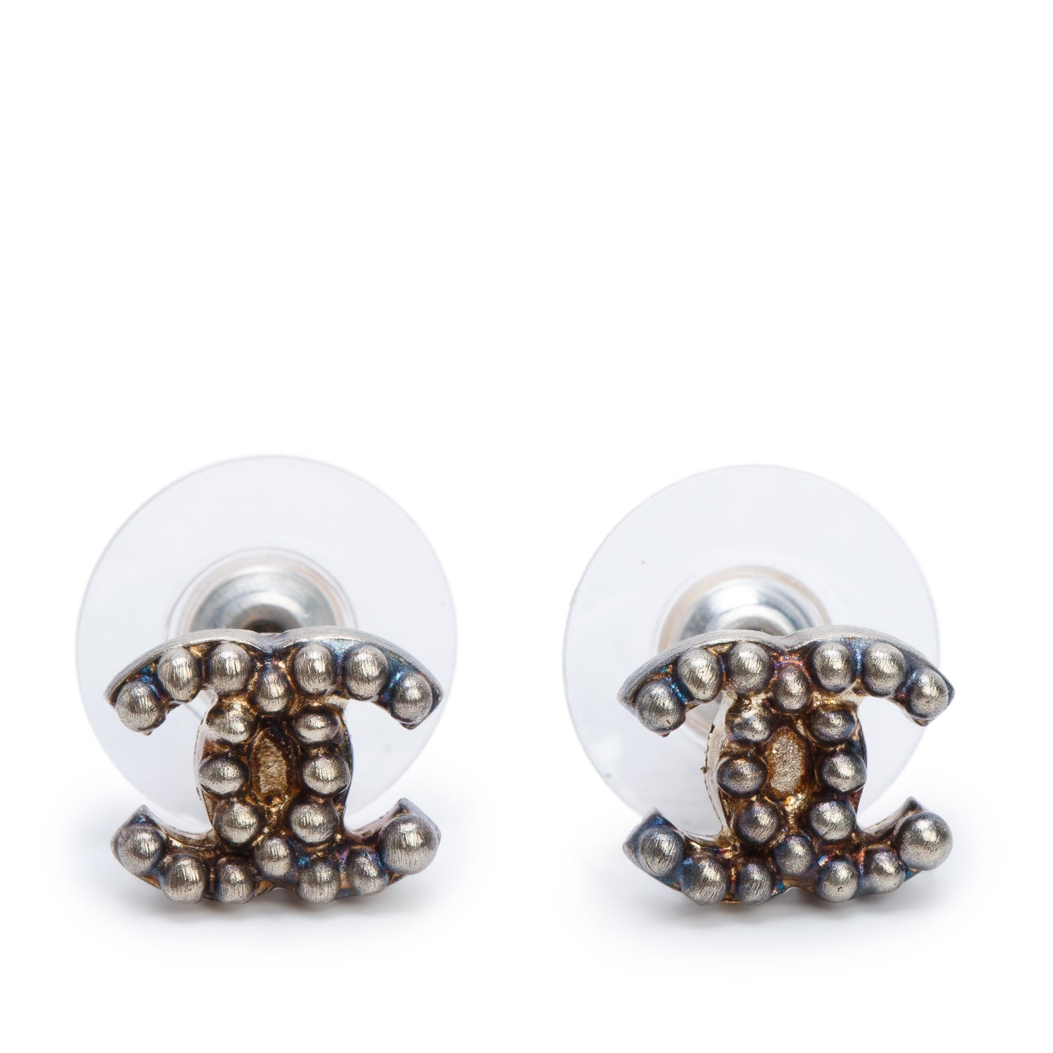 Chanel Gold Plated Mini CC Stud Earrings w/ Box