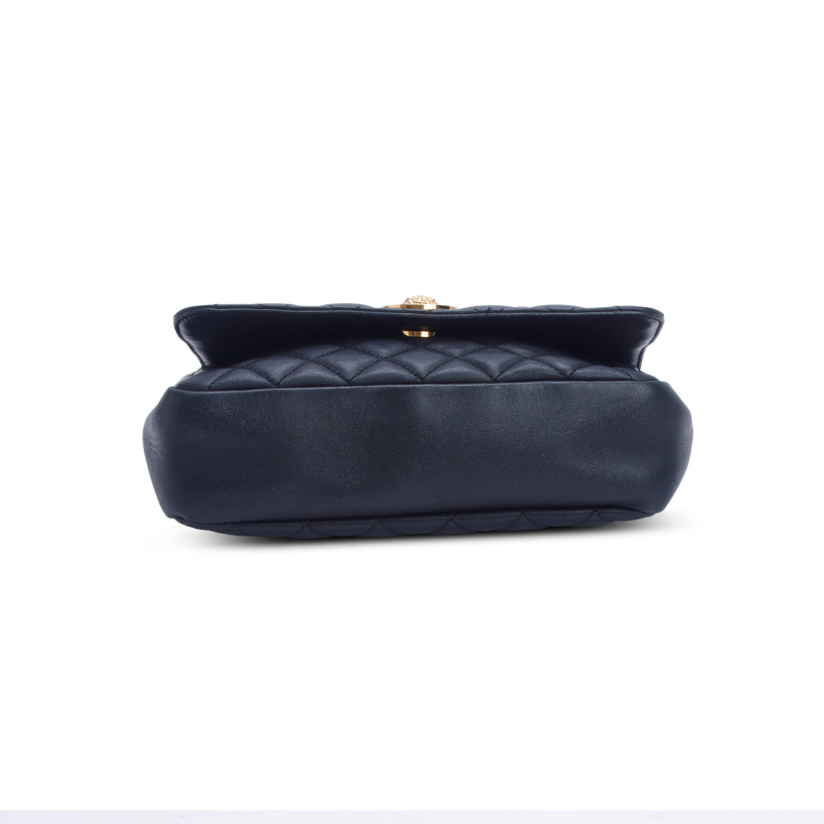 Versace Black Nappa Quilted Leather La Medusa Chain Shoulder Bag