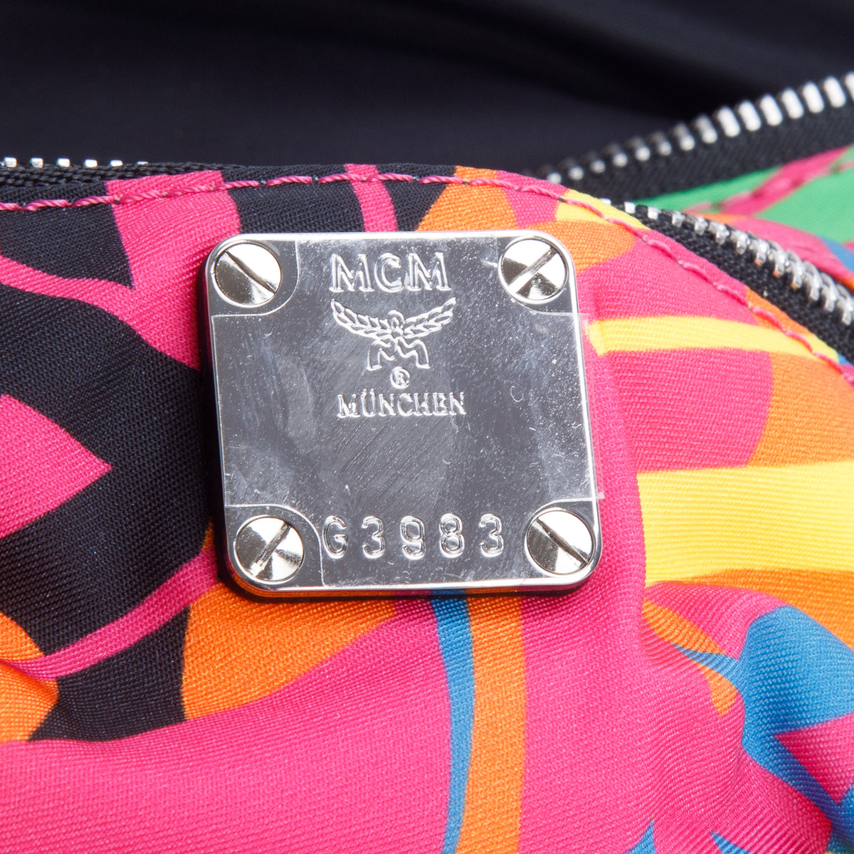 MCM Multicolor Cubic Camouflage Nylon Fursten Belt Bag