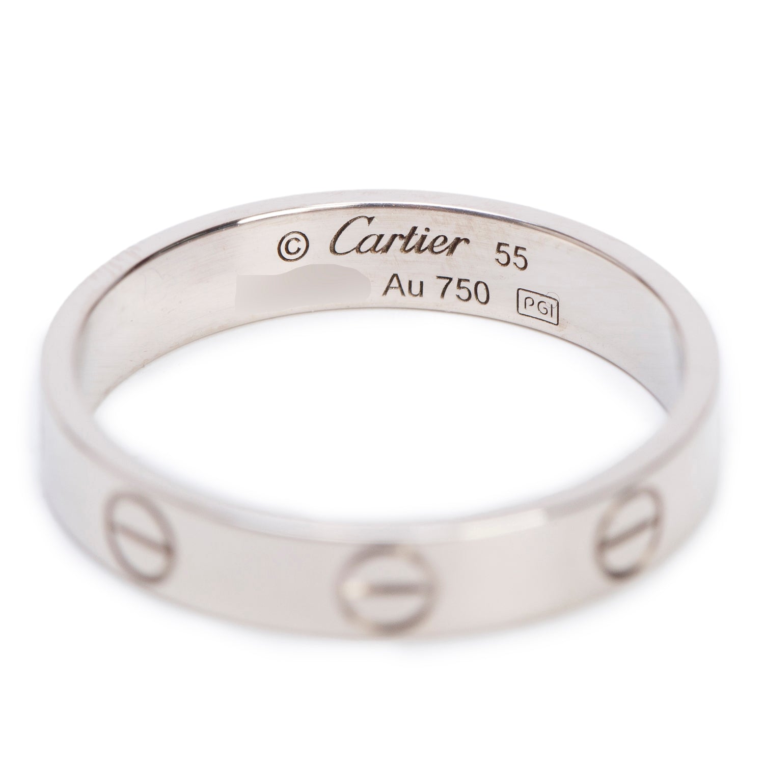 Cartier 2023 18k White Gold 3.6 MM Love Wedding Band Ring, Size 55 7.25 w/ Box, Receipt & Certificate