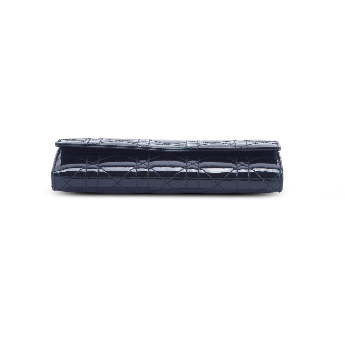 Christian Dior Black Patent Cannage Leather Lady Dior Rendezvous Wallet