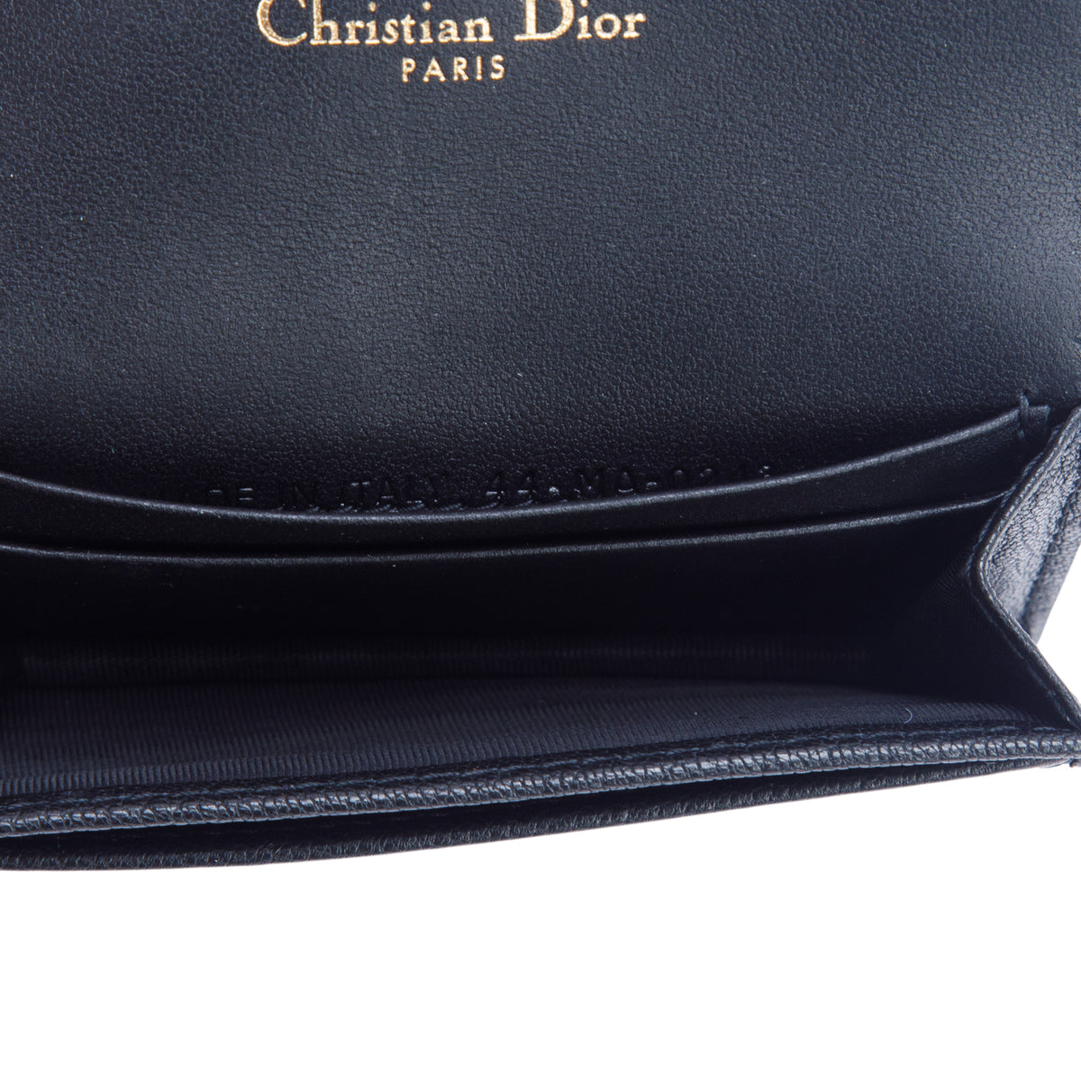 Christian Dior 2022 Black Grained Calfskin Saddle Bloom Card Holder