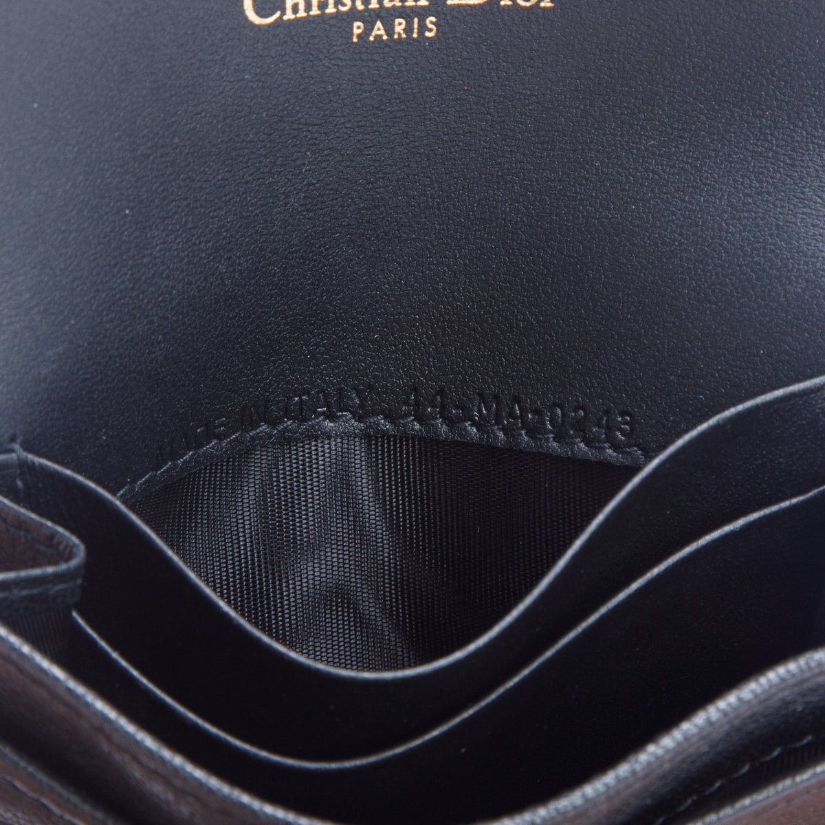 Christian Dior 2022 Black Grained Calfskin Saddle Bloom Card Holder
