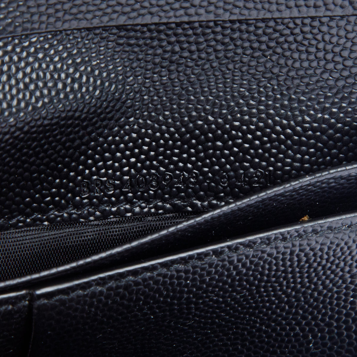 Saint Laurent Black 2021 Grain de Poudre Leather Matelasse Cassandre Compact Tri-Fold Wallet
