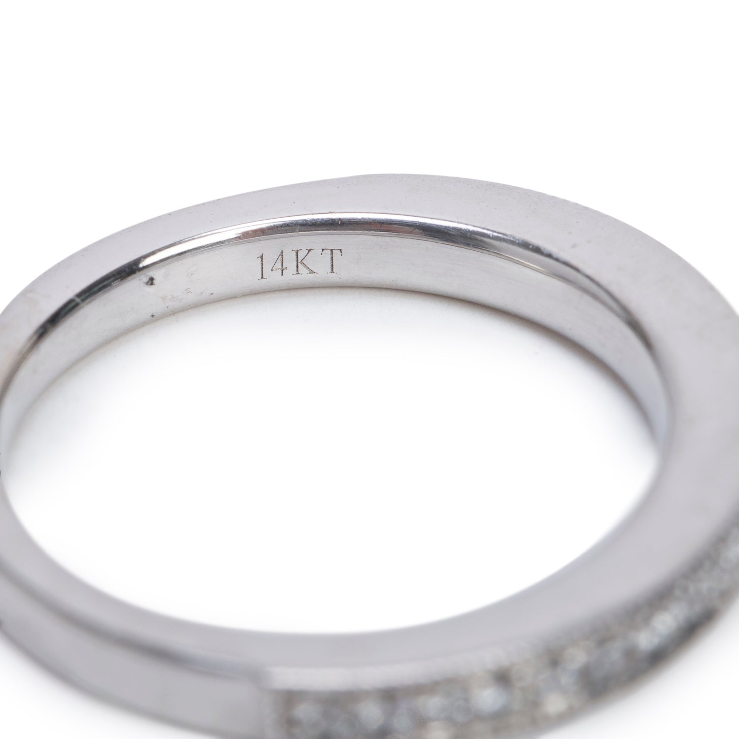 Vera Wang 14k White Gold 0.25 tcw. Love Diamond Half Eternity Wedding Band Ring, Size 6.5
