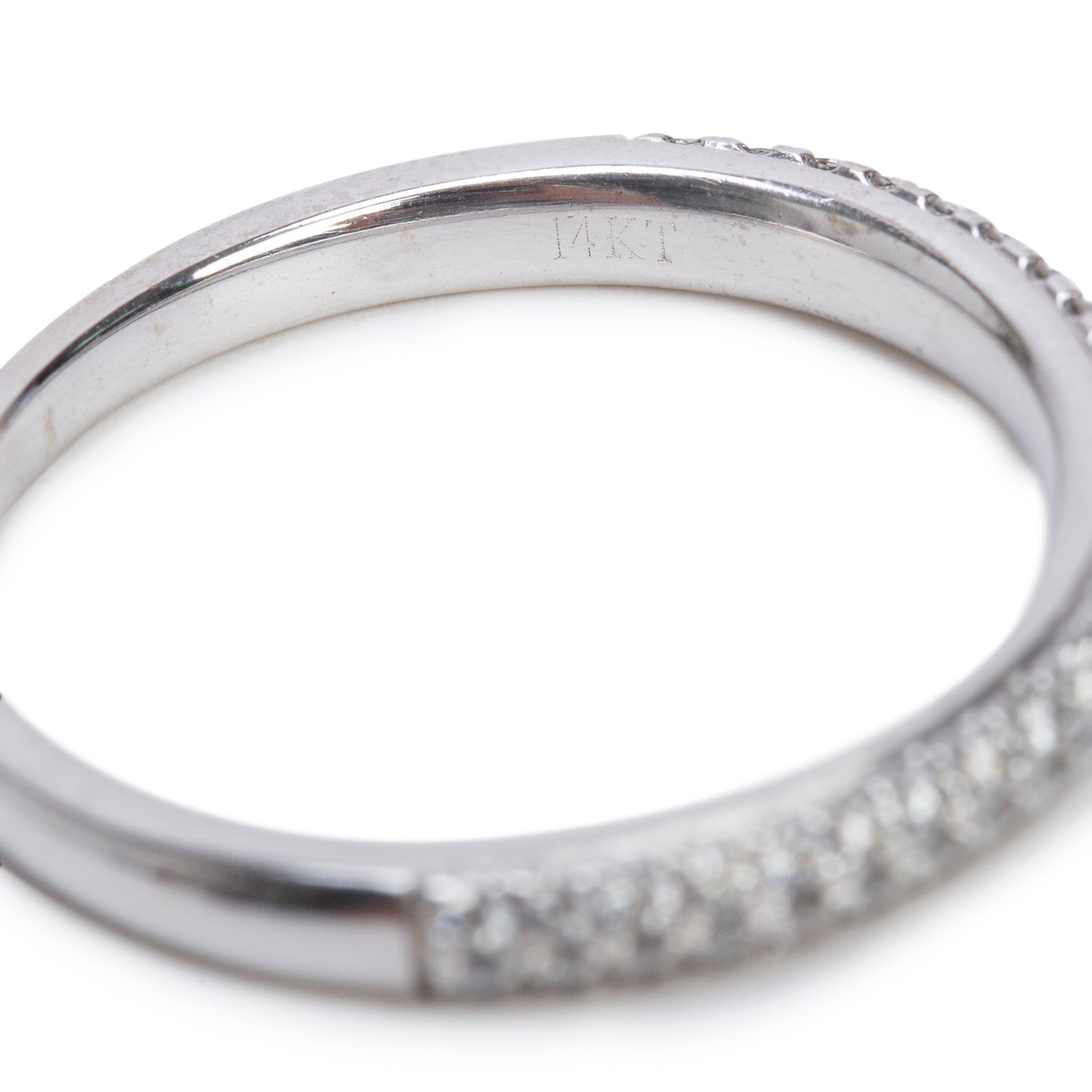 Vera Wang 14k White Gold 0.47 tcw. Love Double-Row Diamond Half Eternity Wedding Band Ring, Size 8