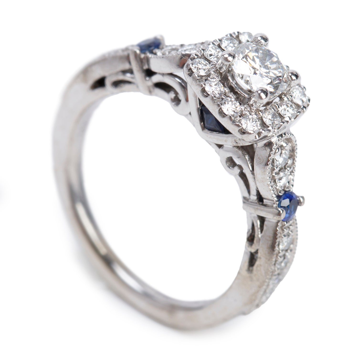 Vera Wang 14k White Gold 0.41 ct. Round Cut Diamond Engagement Ring, Size 6.5