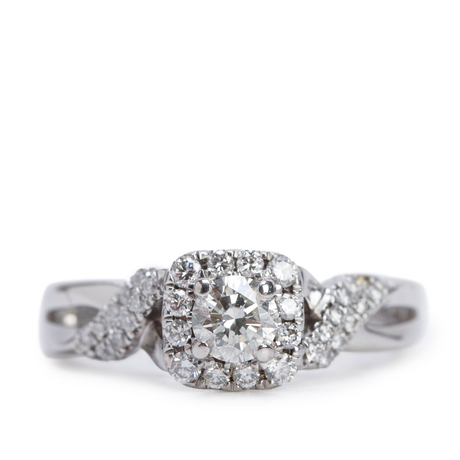 Vera Wang 14k White Gold 0.39 ct. Round Cut Diamond Engagement Ring, Size 7.5 w/ Box