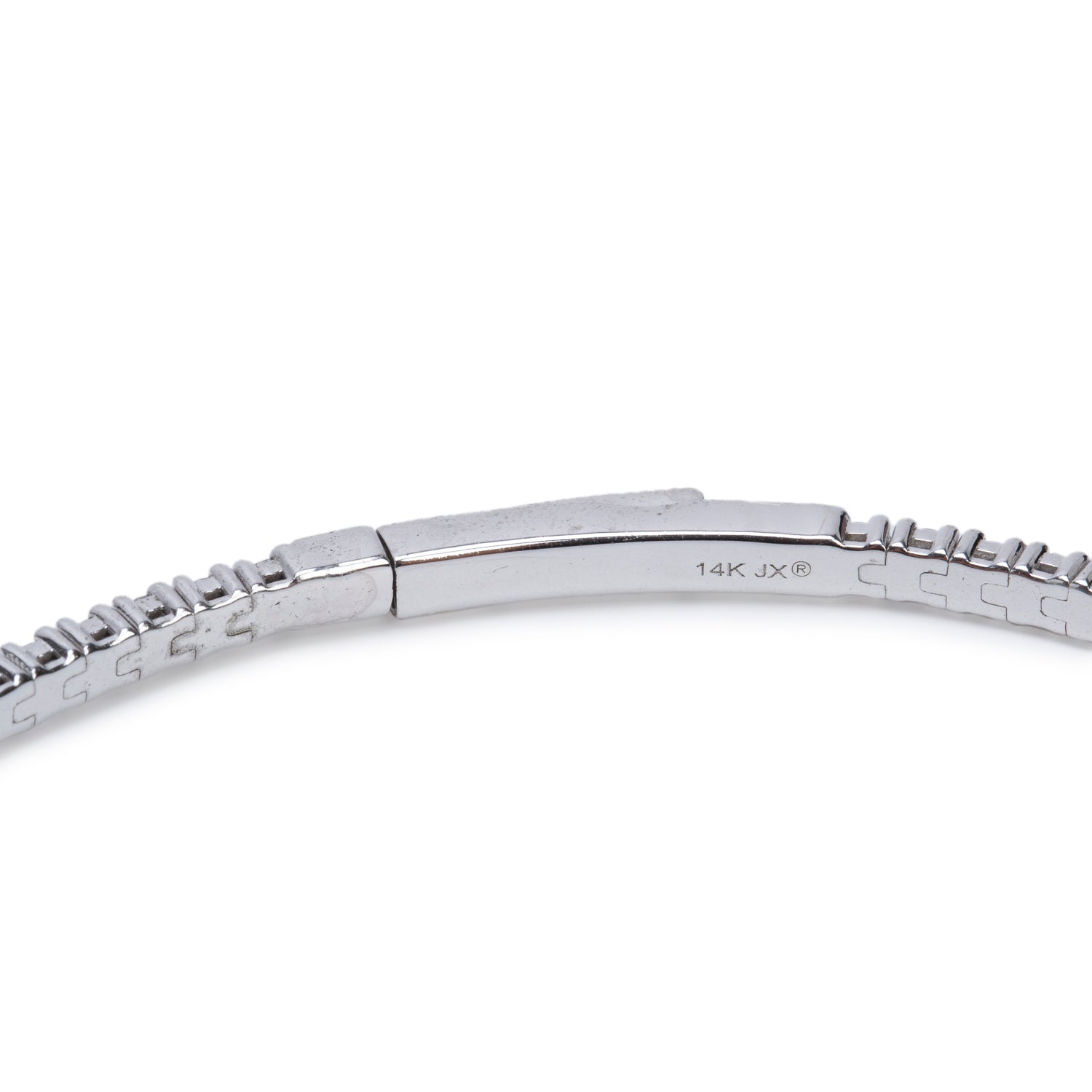 14k White Gold 2.37 tcw. Diamond Hinged Bangle Bracelet