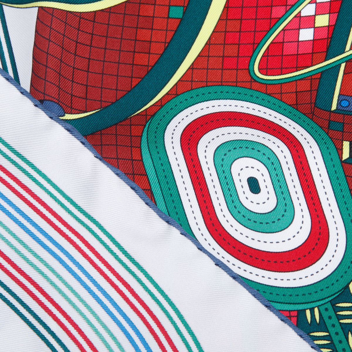 Hermes Multicolor 'Le Laboratoire Du Temps' Silk Scarf 90 w/ Box