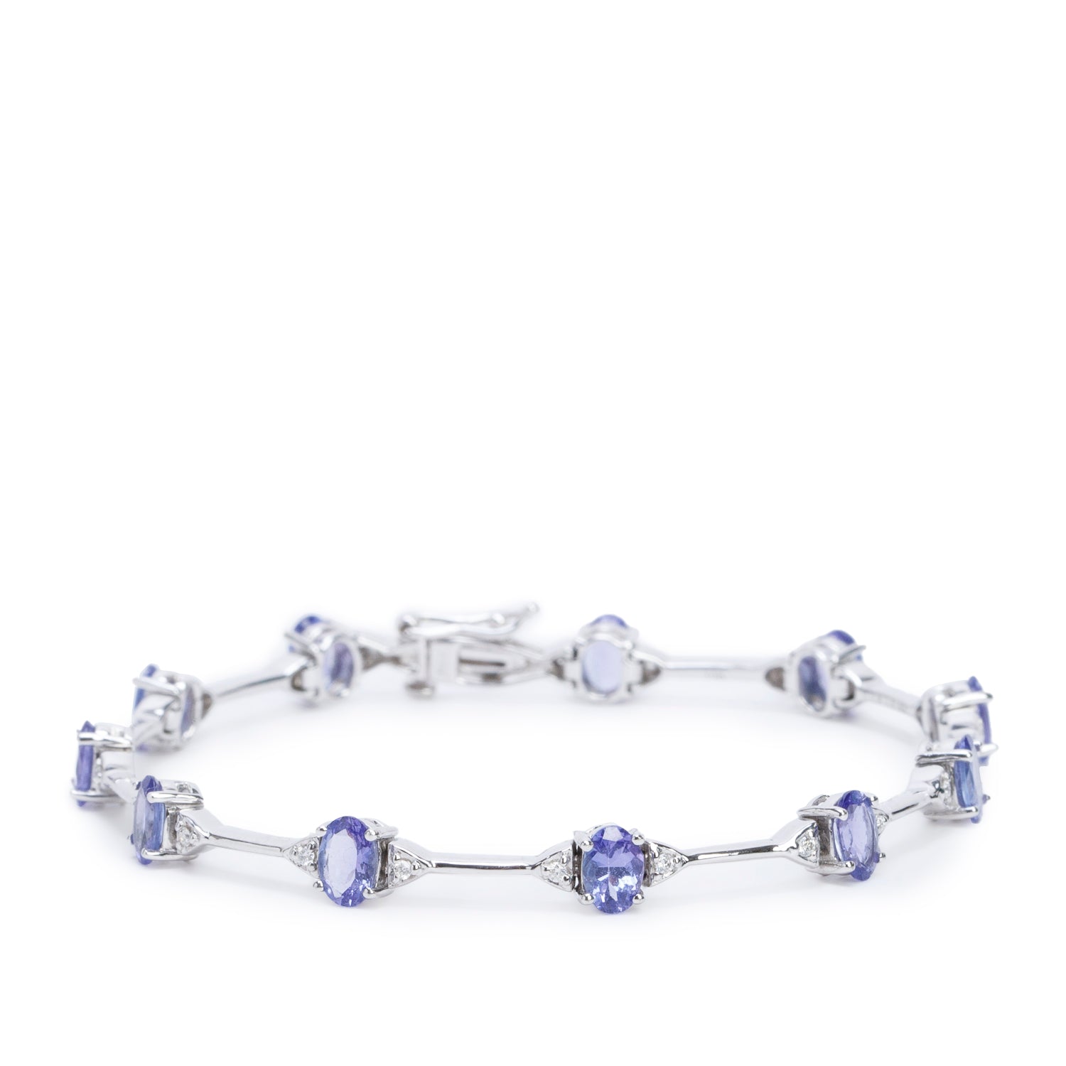 14k White Gold Tanzanite & Diamond Bracelet